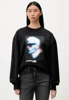 Karl Lagerfeld Jeans hanorac de bumbac culoarea negru, cu imprimeu, B1W20049 imagine