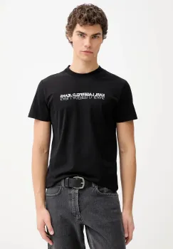 Karl Lagerfeld Jeans tricou din bumbac culoarea negru, cu imprimeu, B1M17063 imagine