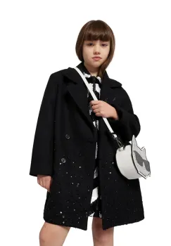 Karl Lagerfeld palton copii culoarea negru, Z30604 imagine