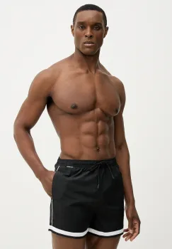 Karl Lagerfeld pantaloni scurti de baie CONTRAST culoarea negru, B1M46006 imagine