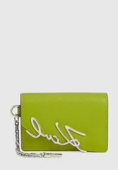 Karl Lagerfeld portofel de piele culoarea verde, A4W32019 imagine