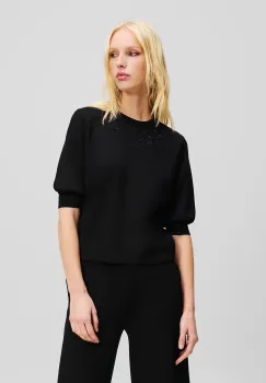 Karl Lagerfeld pulover femei, culoarea negru, A2W20040 imagine