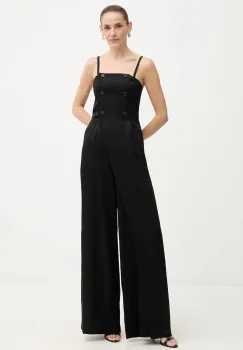 Karl Lagerfeld salopeta cu accesoriu  lnu TAILORED JUMPSUIT negru cu decolteu in forma de diamant B1W13010 imagine