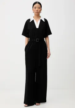 Karl Lagerfeld salopeta SIGNATURE culoarea negru, cu guler, B1W13031 imagine