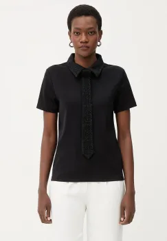 Karl Lagerfeld tricou polo culoarea negru, B1W17011 imagine