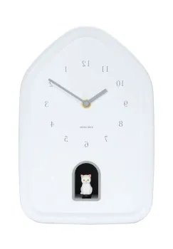 Karlsson ceas de perete cu sunet Modern Kitty 20 x 29 cm culoarea alb imagine
