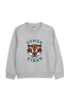 Kenzo Kids hanorac de bumbac pentru copii culoarea gri, cu imprimeu, K61509 imagine