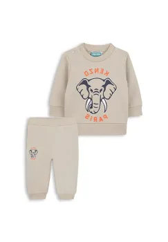 Kenzo Kids trening de bumbac pentru copii culoarea bej, K61502 imagine