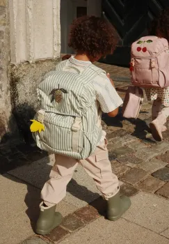 Konges Slojd ghiozdan copii CLOVER SCHOOLBAG culoarea bej, mare, cu imprimeu, KS103457 imagine