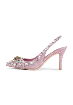 Kurt Geiger London pantofi cu toc Belgravia C High Sling culoarea roz, 5385853609 imagine