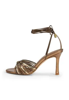 Kurt Geiger London sandale cu toc din piele Multi Strap Tie Sandal imagine