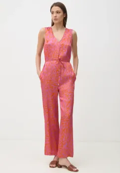 La Petite Francaise salopeta COLETTE culoarea portocaliu, cu decolteu in v, COLETTE imagine