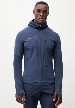 LA Sportiva hanorac Session Tech culoarea bleumarin, cu gluga, cu imprimeu, ZASF035 imagine