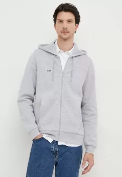 Lacoste bluza barbati, culoarea gri, cu gluga, neted imagine