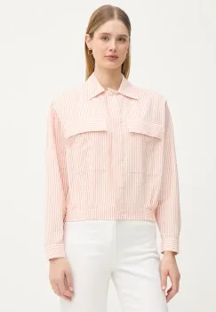 Lacoste geaca de tranzitie pentru femei, din bumbac cu elastan imagine