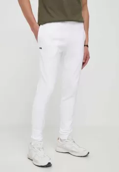 Lacoste pantaloni de trening barbati, culoarea alb, neted imagine