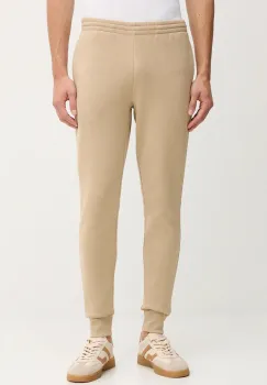 Lacoste pantaloni de trening culoarea bej, neted imagine