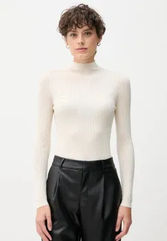 Lacoste pulover de lana culoarea bej, light, cu turtleneck, AF4189 imagine