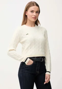 Lacoste pulover din amestec de lana culoarea bej, AF4159 imagine