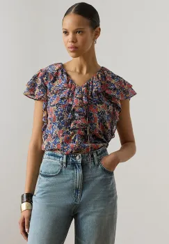 Lauren Ralph Lauren bluza cu volane de dama imagine