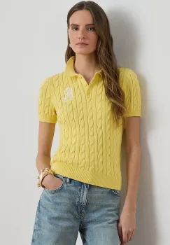 Lauren Ralph Lauren pulover cu maneca scurta de dama de bumbac imagine