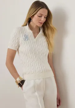 Lauren Ralph Lauren pulover cu maneca scurta de dama din bumbac imagine