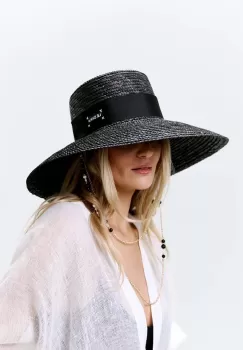 LE SH KA headwear palarie Black Straw Veil culoarea negru, BLackStrawVeil imagine