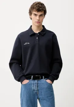 Les Deux bluza culoarea bleumarin, uni, 1000965 imagine