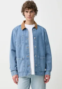 Les Deux camasa jeans barbati, cu guler clasic, relaxed, LDM640164 imagine