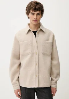 Les Deux jacheta camasa cu lana Lennon culoarea bej, de tranzitie, 1000547 imagine