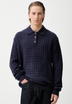 Les Deux pulover din amestec de lana culoarea albastru marin, 1001201 imagine