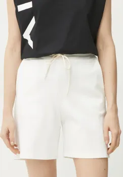 Liviana Conti pantaloni scurti femei, culoarea alb, neted, high waist, F5SI40 imagine