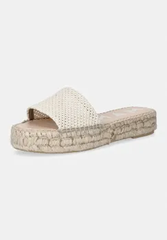 Manebi papuci pentru femei crem din plasa espadrile imagine