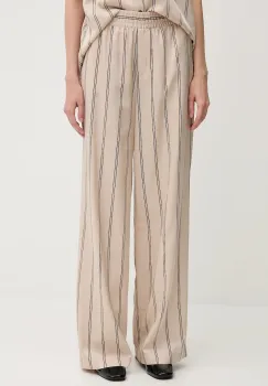 Marc Aurel pantaloni culoarea bej, lat, high waist, 1856-1000-93421 imagine