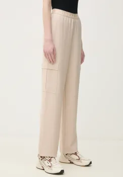 Marc Aurel pantaloni femei, culoarea bej, drept, high waist, 1828-2001-93404 imagine