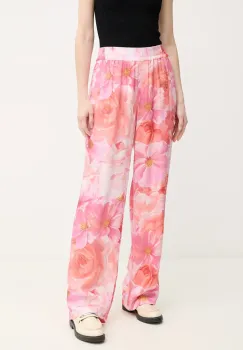 Marc Aurel pantaloni femei, culoarea roz, drept, high waist, 1827-1001-93395 imagine