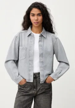 Marc O'Polo camasa jeans culoarea gri, cu guler clasic, relaxed, 5000007394 imagine