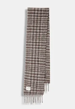 Marc O'Polo esarfa cu lana culoarea maro, cu imprimeu, 510811302225 imagine