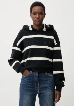 Marc O'Polo hanorac de bumbac culoarea bej, cu gluga, cu imprimeu, 600407354041 imagine