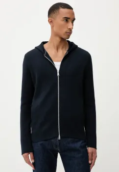 Marc O'Polo hanorac de bumbac culoarea bleumarin, cu gluga, uni, 528501661206 imagine