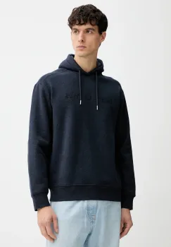 Marc O'Polo hanorac de bumbac culoarea bleumarin, cu gluga, uni, 620400754002 imagine