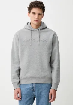 Marc O'Polo hanorac de bumbac culoarea gri, cu gluga, uni, 620400754002 imagine