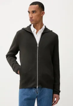 Marc O'Polo hanorac de bumbac culoarea verde, cu gluga, uni, 528501661206 imagine