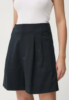 Marc O'Polo pantaloni scurti femei, culoarea albastru marin, neted, high waist, 502006215017 imagine