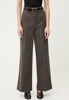 Marc O'Polo pantaloni wide leg pentru femei, din bumbac cu elastan imagine