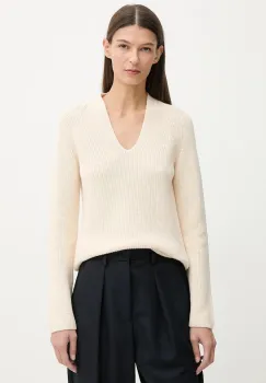 Marc O'Polo pulover de bumbac culoarea bej, 600605960323 imagine