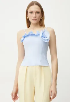 Marella bluza din bumbac ELLENO femei, neted, 2513161031200 imagine