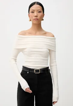 Marella longsleeve AQUILA culoarea bej, decolteu spaniol, 2613361091200 imagine