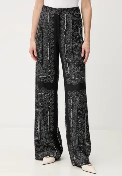 Marella pantaloni culoarea negru, lat, high waist, 2523136271200 imagine