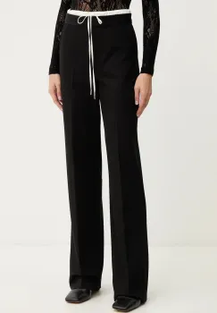 Marella pantaloni Emme by Marella culoarea negru, lat, high waist, 2525136032200 imagine